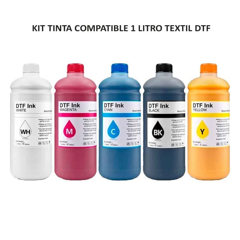 Kit Tinta Compatible 1 Litro Textil DTF