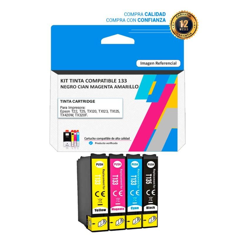Kit Tinta Compatible Epson 133 para impresoras T22 T25 120 123 125 420 320
