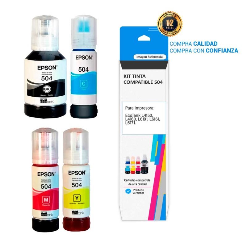 Kit Tinta Compatible Epson 504 para impresoras 4150 4160 6191 6161 6171