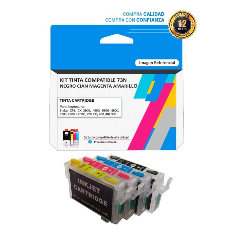 Kit Tinta Compatible Epson 73N para impresoras 79 3900 4900 5900 6900 8300 9300 200 220 210 400 410 300