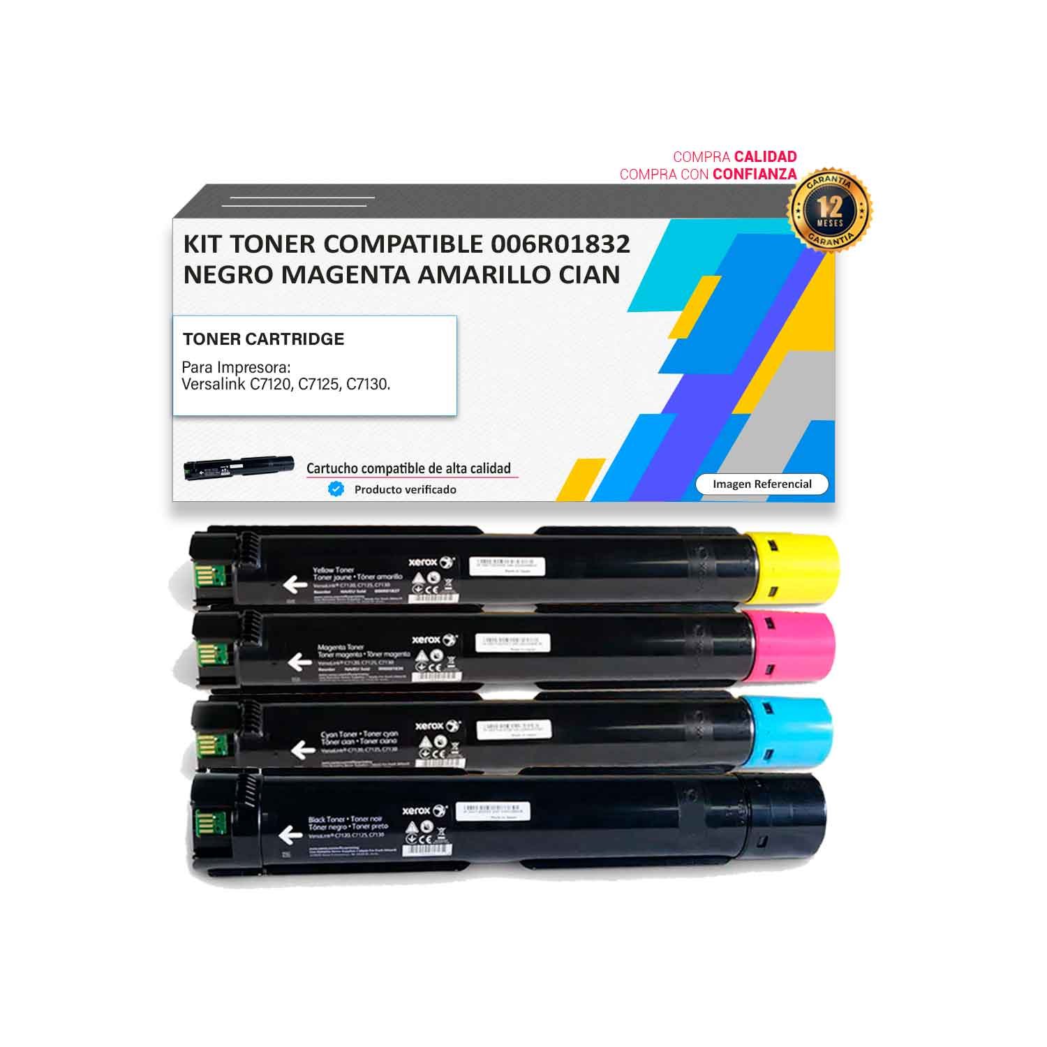 KIT-TONER-COMPATIBLE-006R01832 Kit Toner compatible Xerox 006R018 para impresoras 7120, 7125, 7130
