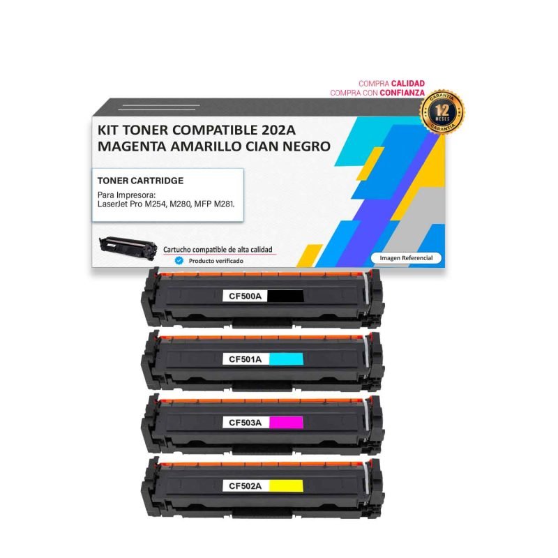 Kit Toner compatible HP 202A para impresoras 254 280 281