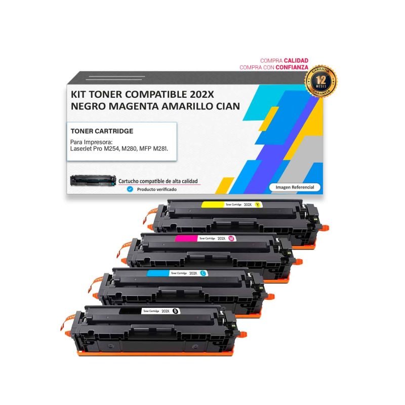 Kit Toner compatible HP 202X para impresoras 254 280 281