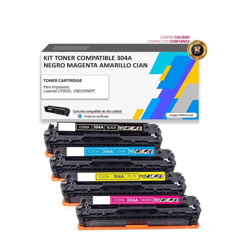 Kit Toner compatible HP 304A para impresoras 2025 2320