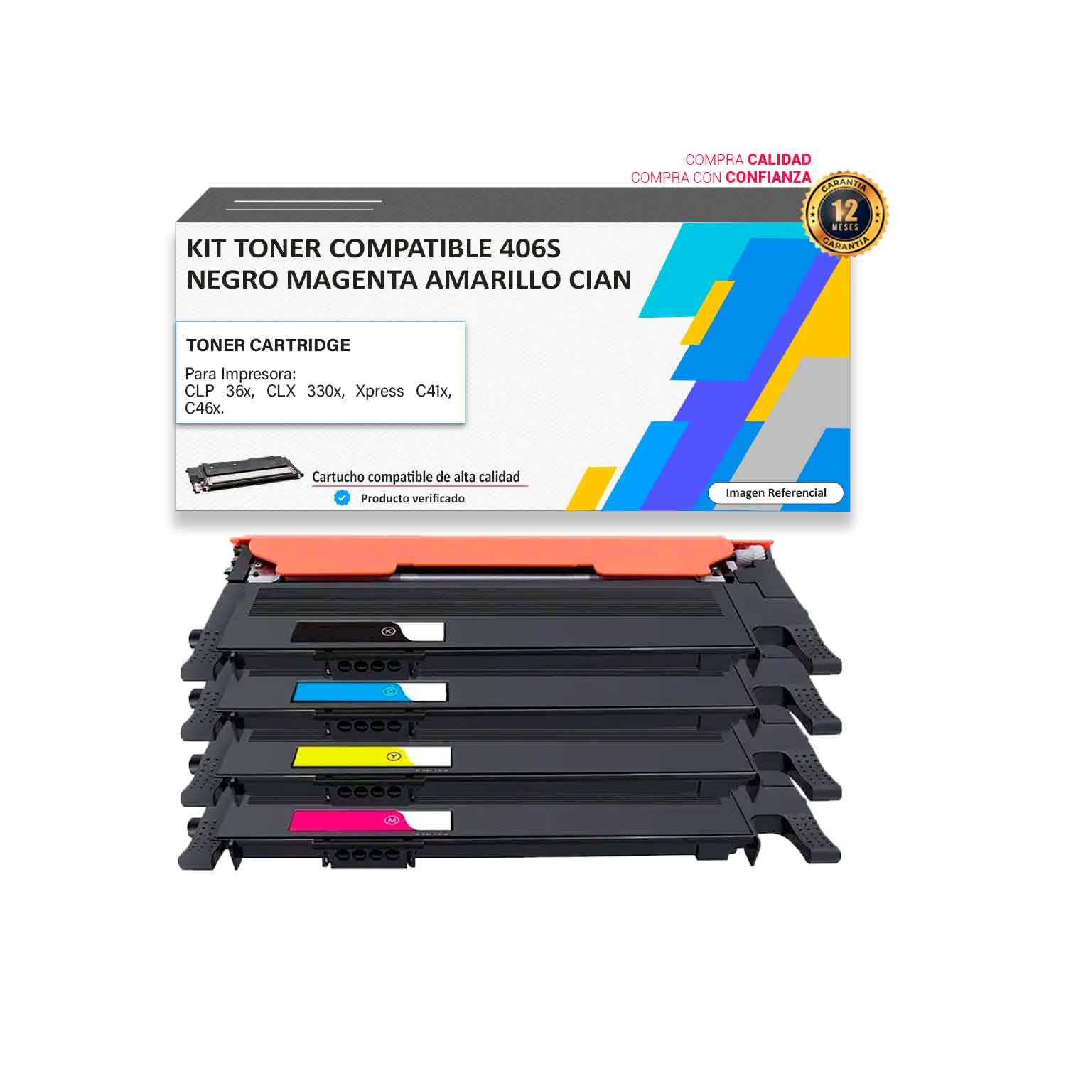 KIT-TONER-COMPATIBLE-406S Kit Toner compatible Samsung 406S para impresora 330 36 41 46
