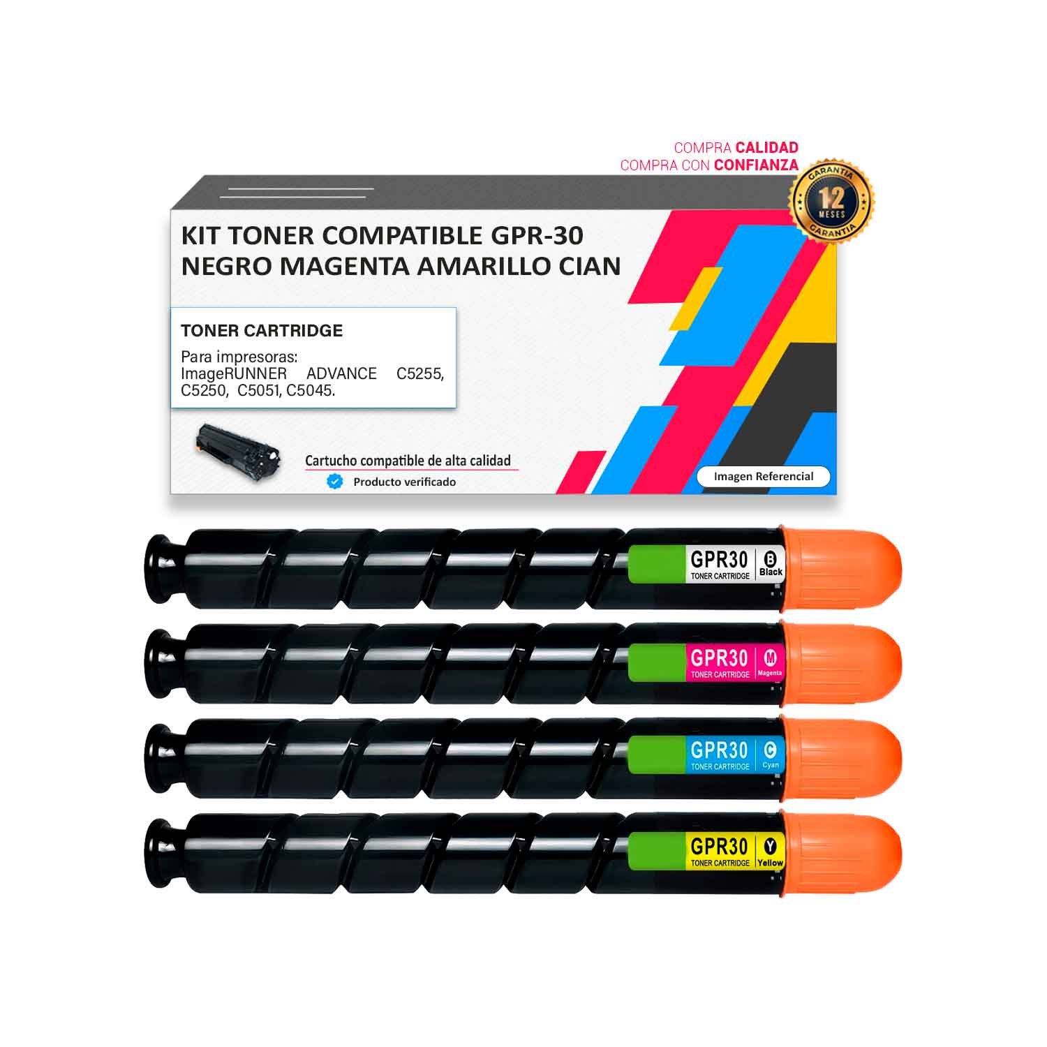 KIT-TONER-COMPATIBLE-GPR-30 Kit Toner compatible Canon GPR-30 para impresora 5255 5250 5051 5045