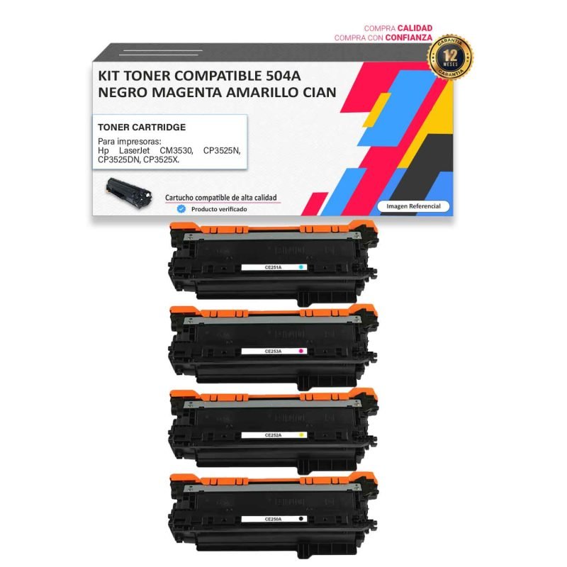 KIT TONER COMPATIBLE HP 504A PARA CP3525