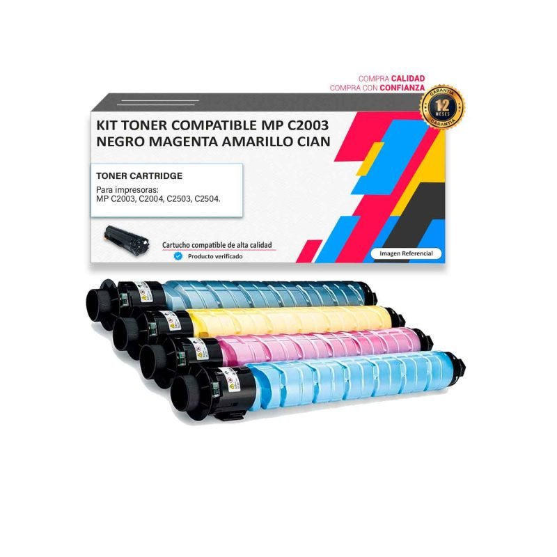 Kit Toner compatible Ricoh MP C2003 para impresora 2003 2004 2503 2504