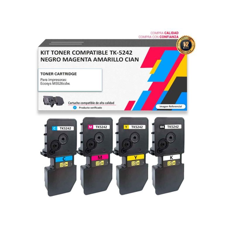 Kit Toner compatible Kyocera TK-5242 para impresora 5526