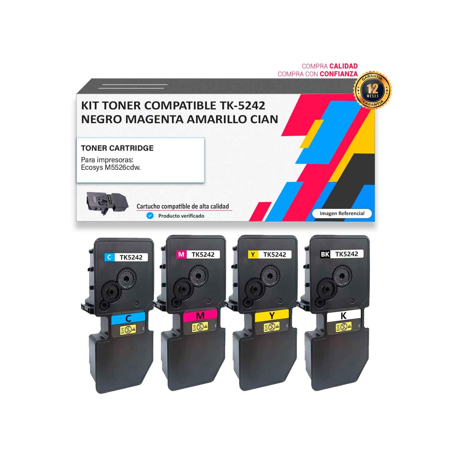 KIT-TONER-COMPATIBLE-TK-5242 Kit Toner compatible Kyocera TK-5242 para impresora 5526