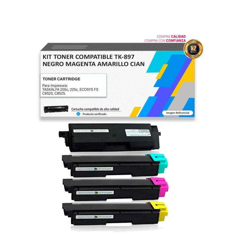 Kit Toner compatible Kyocera TK-897 para impresora 205 225 8520 8525