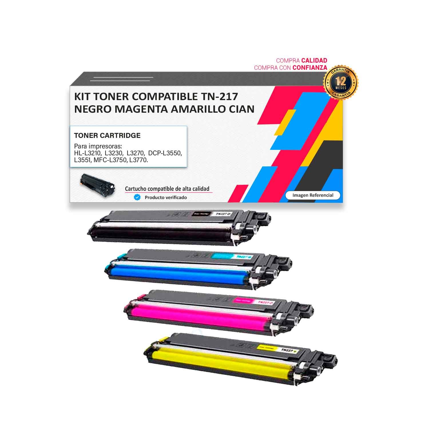 KIT-TONER-COMPATIBLE-TN-217 Kit Toner compatible Brother TN-217 para impresora 3210 3230 3270 3550 3551 3750 3770