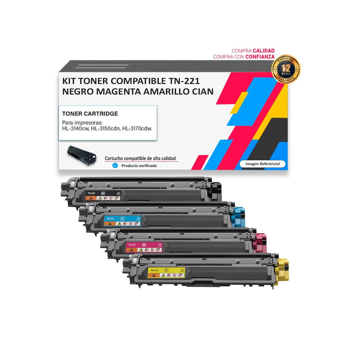 KIT-TONER-COMPATIBLE-TN-221 Kit Toner compatible Brother TN-221 para impresora 3140 3150 3170