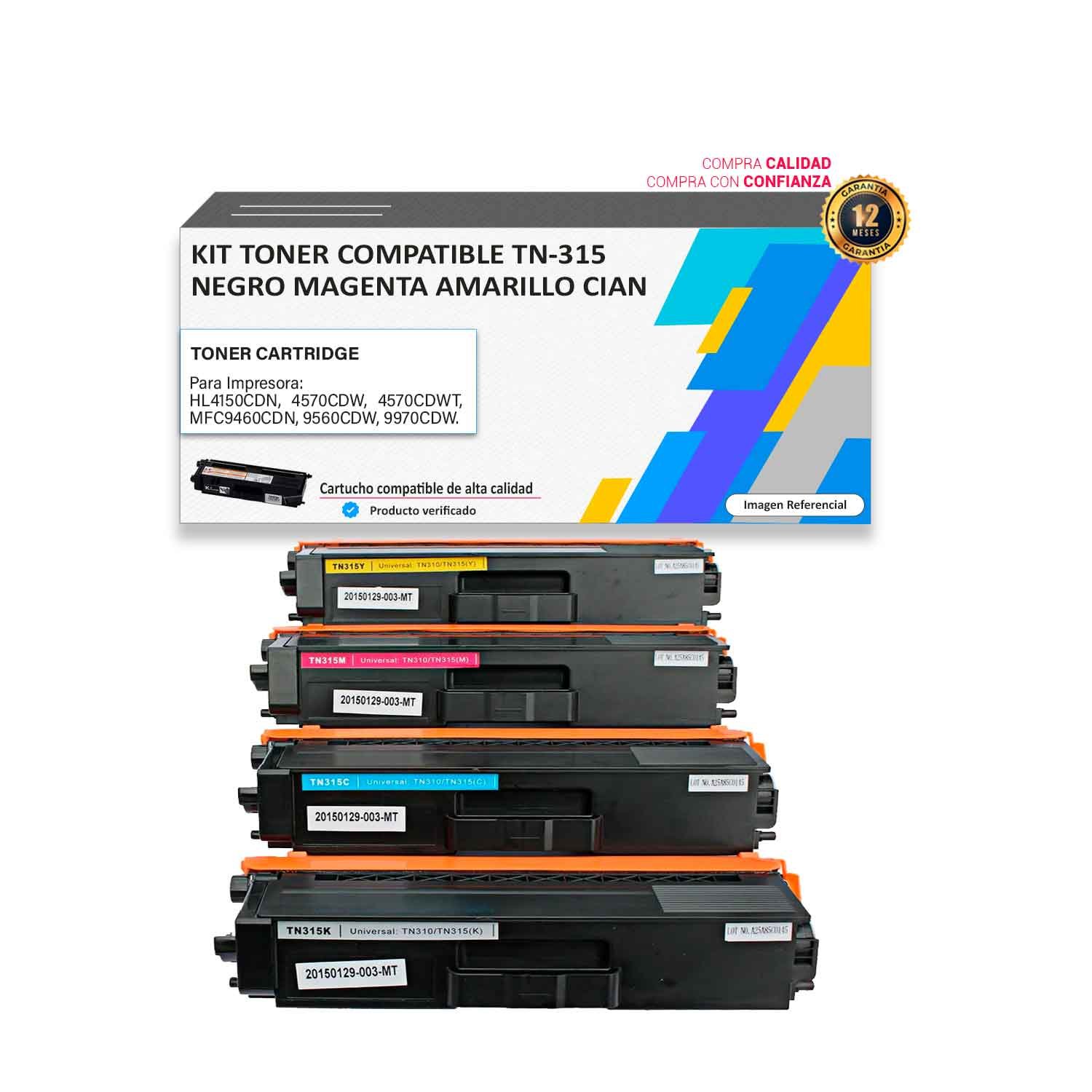 KIT-TONER-COMPATIBLE-TN-315 Kit Toner compatible Brother TN-315 para impresoras 4150 4570 4570 9460 9560 9970