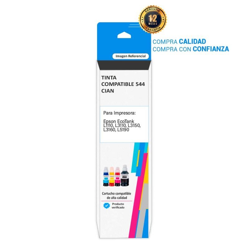 TINTA COMPATIBLE EPSON 544 CIAN PARA 1110 3110