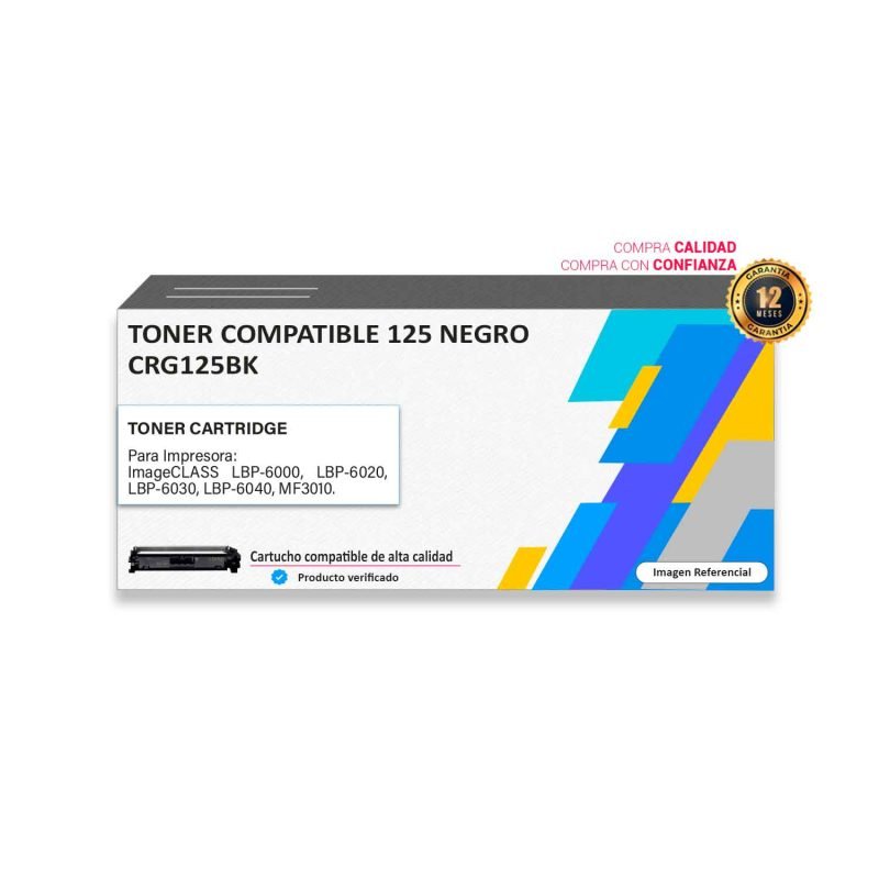 Toner compatible Canon 125 Negro para impresora 6000 6020 6030 6040 3010
