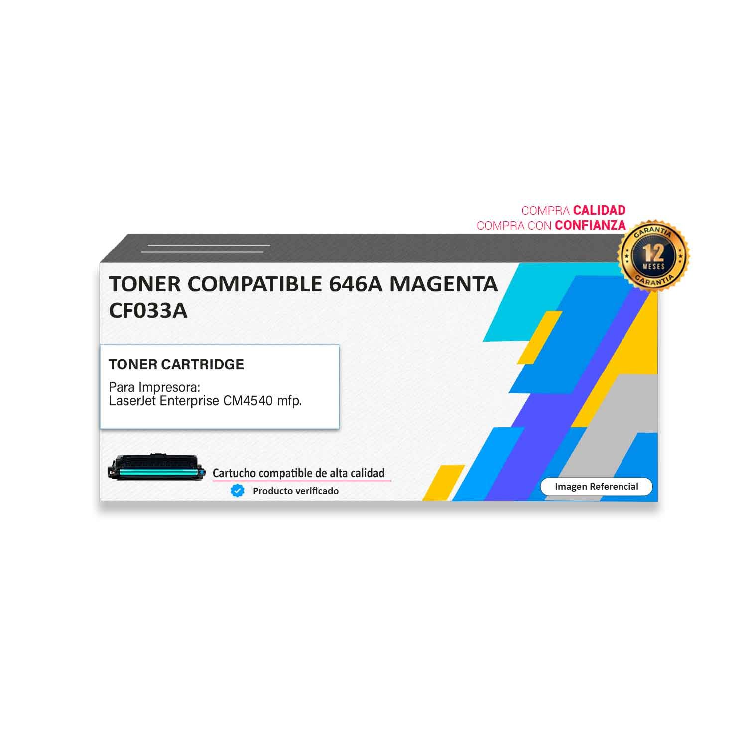 TONER-COMPATIBLE-646A-MAGENTA Toner compatible HP 646A Magenta para impresoras 4540