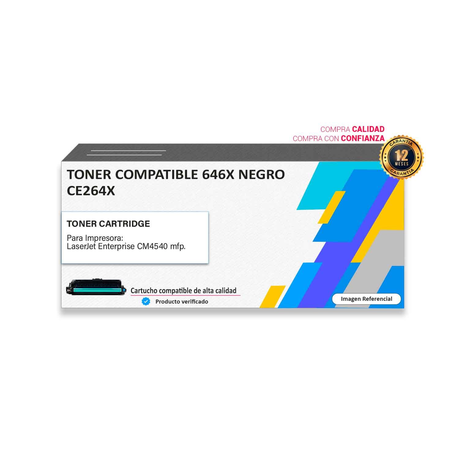 TONER-COMPATIBLE-646X-NEGRO Toner compatible HP 646X Negro para impresoras 4540