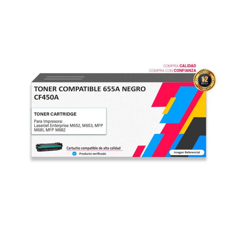 Toner compatible HP 655A Negro para impresoras 652 653 681 682