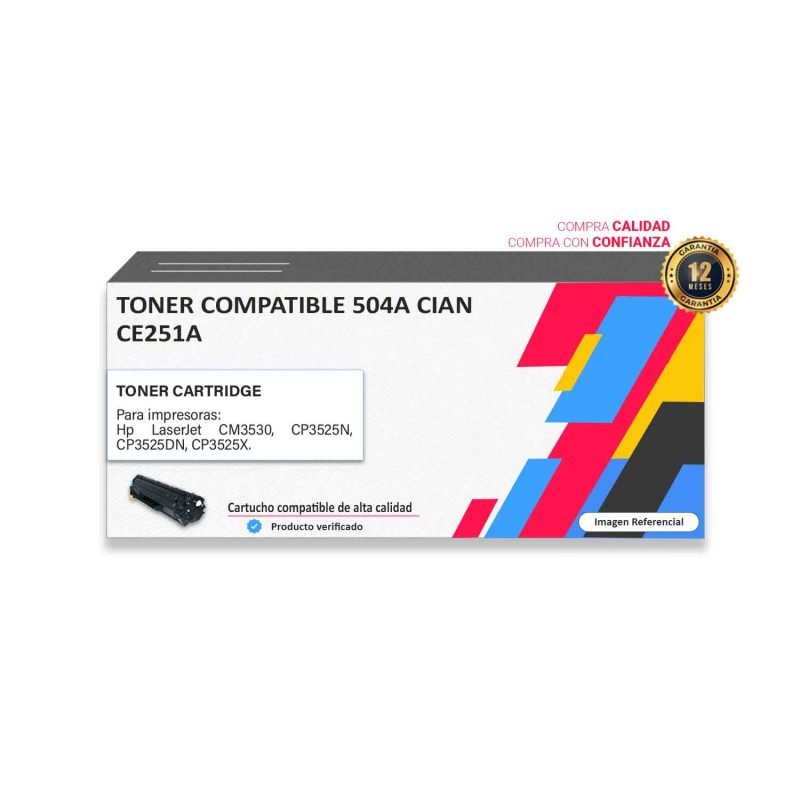 TONER COMPATIBLE HP 504A CIAN PARA CP3525