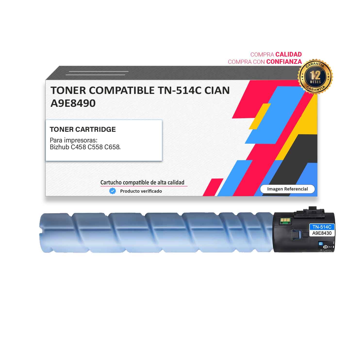 TONER-COMPATIBLE-KONICA-MINOLTA-TN-514C-PARA-C458 TONER COMPATIBLE KONICA MINOLTA TN-514C PARA C458