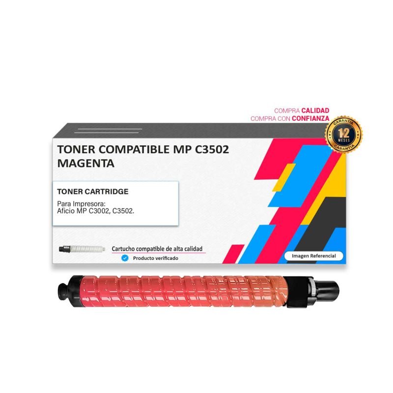 Toner compatible Ricoh MP C3502 Magenta para impresora 3002 3502