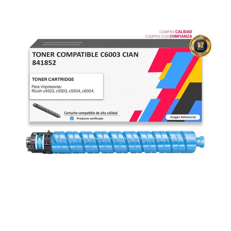TONER COMPATIBLE RICOH MP C6003 CIAN PARA C4503