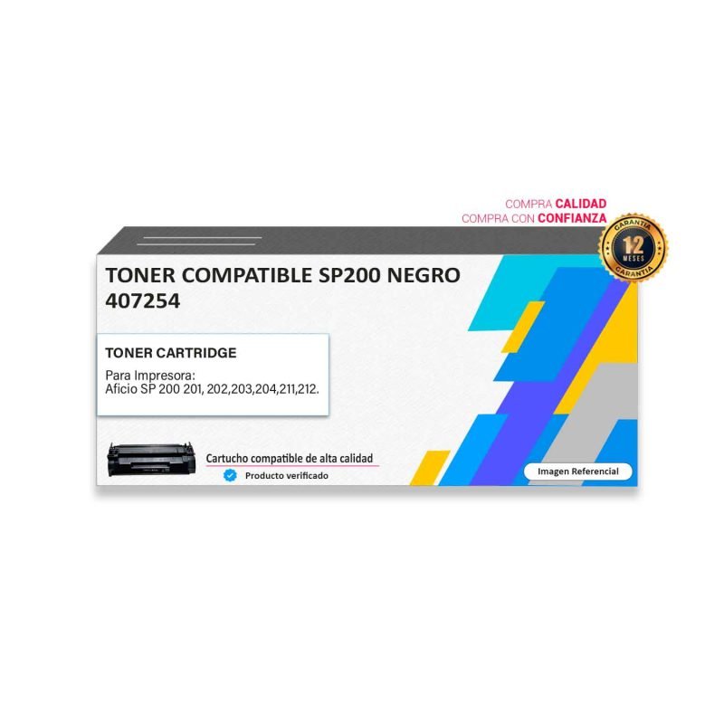 Toner compatible Ricoh SP200 Negro para impresora 200 201 202 203 204 211 212