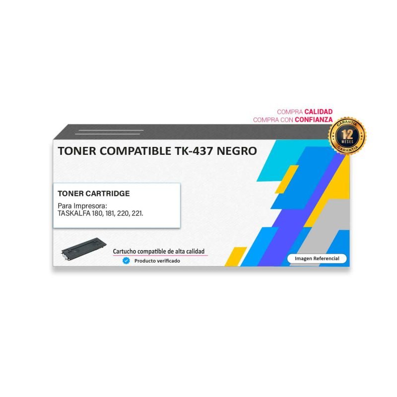 Toner compatible Kyocera TK-437 Negro para impresora 180 181 220 221
