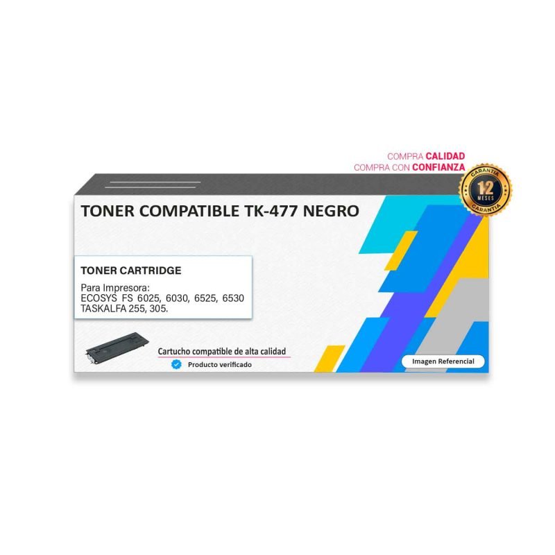 Toner compatible Kyocera TK-477 Negro para impresora 6025 6030 6525 6530 255 305