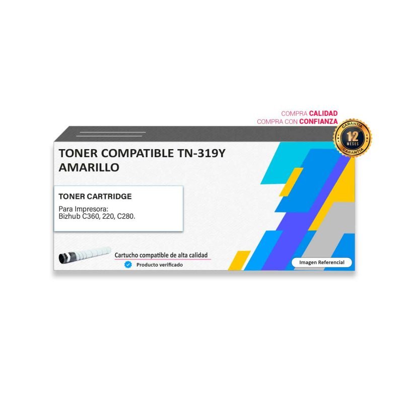 Toner Compatible Konica Minolta TN-319Y para impresora 360 220 280