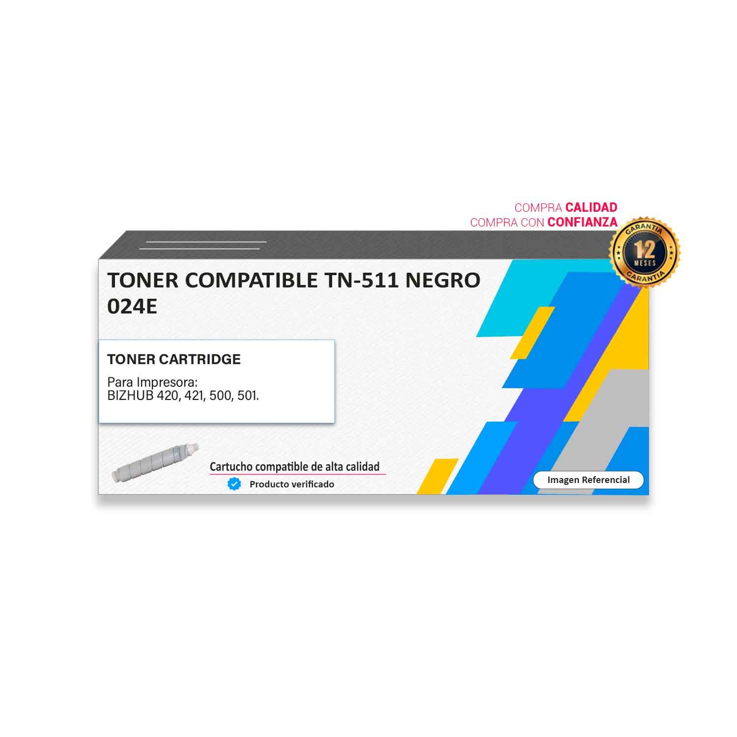 TONER-COMPATIBLE-TN-511-NEGRO Toner Compatible Konica Minolta TN-511 para impresora 420 421 500 501