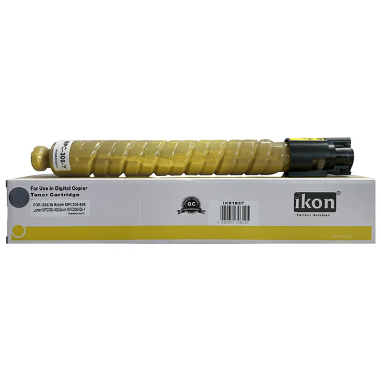 Toner Ikon Ricoh MP C406 Amarillo para impresora MP C306, C307, C406, C407.